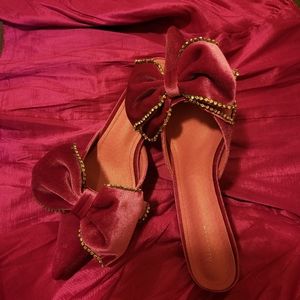 Aixiexiu Pointed Toe Low Heeled Slippers